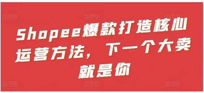 Shopee爆款打造核心运营方法，下一个大卖就是你-好课程网