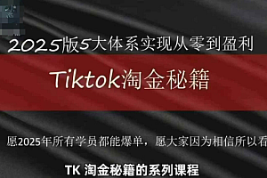 TikTok跨境2025淘金秘籍，​2025TikTok从0到盈利变现-好课程网