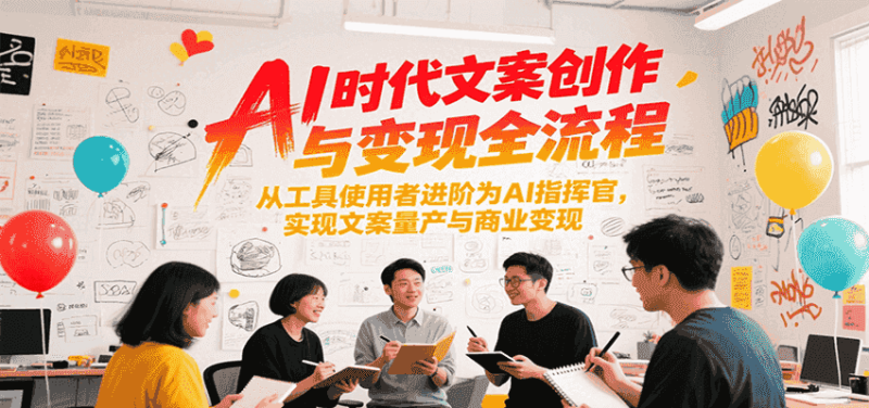 AI时代文案创作与变现全流程，从工具使用者进阶为AI指挥官，实现文案量产与商业变现-好课程网