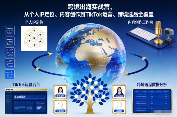 跨境出海实战营，从个人IP定位、内容创作到TikTok运营、跨境选品全覆盖-好课程网