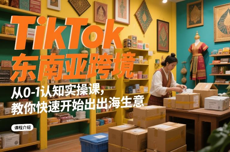 TikTok东南亚跨境从0-1认知实操课，教你快速开始出海生意-好课程网